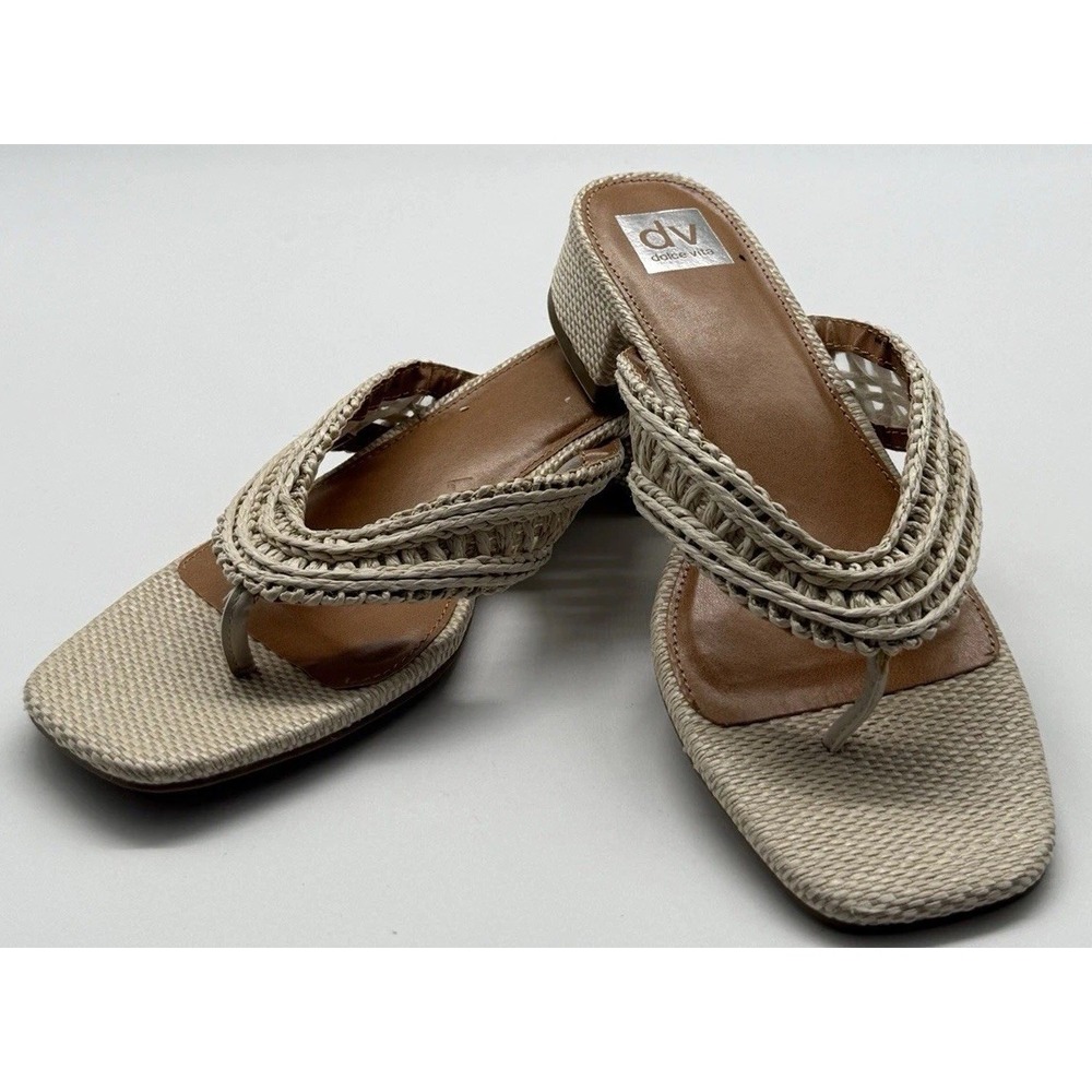 Dolce Vita Womens Beige Toe Thong Sandals Size 10 Summer Perfect